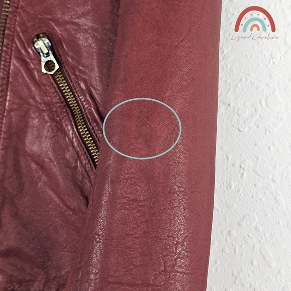 Madewell Washed Leather Motorcycle Jacket Brass Hardware Edition Dusty Redwood - Picture 12 of 15